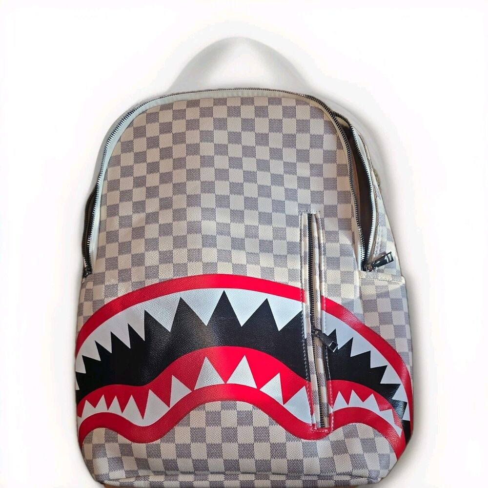 Checkered Shark Backpack Beige/Brown checkered Limited Edition